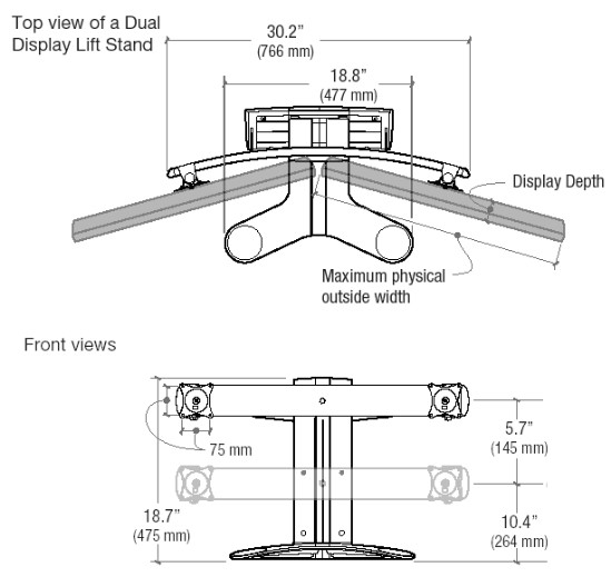 LX Dual Display Lift Stand 