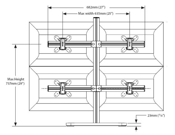 Visidec Freestanding Quad (VFS-Q) 